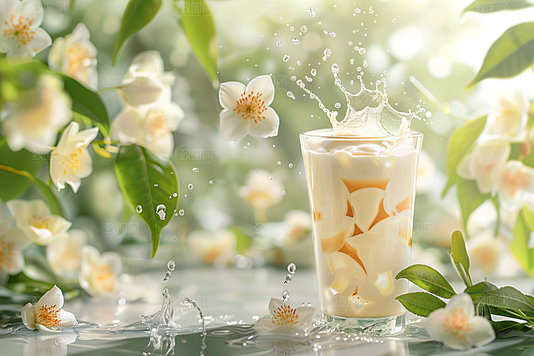 奶茶温暖甜品摄影图