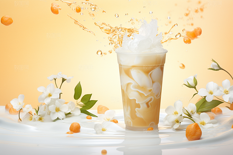 奶茶果茶高清摄影图