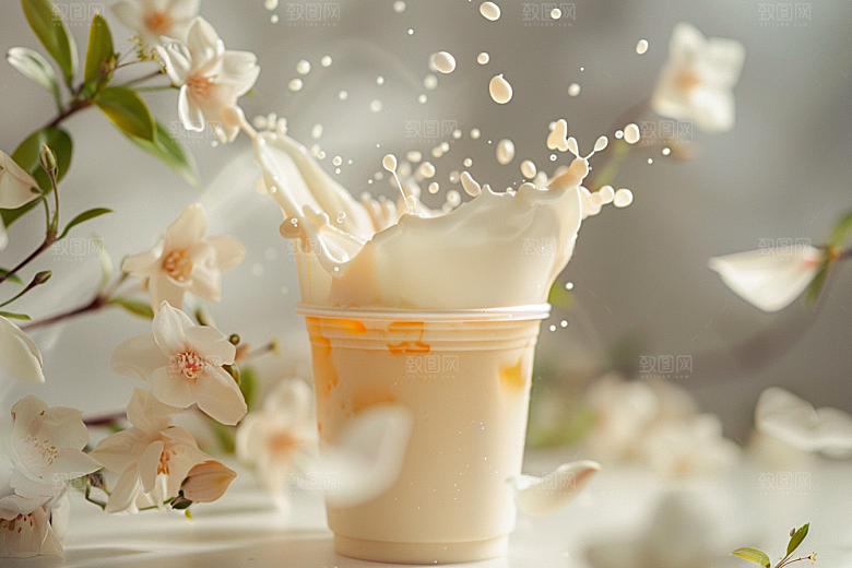奶茶果茶广告摄影图