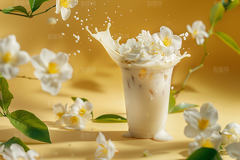 奶茶卡路里温暖摄影图