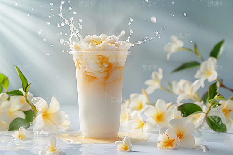 奶茶高清果茶摄影图
