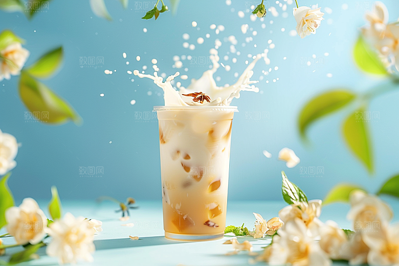 奶茶生活温暖摄影图