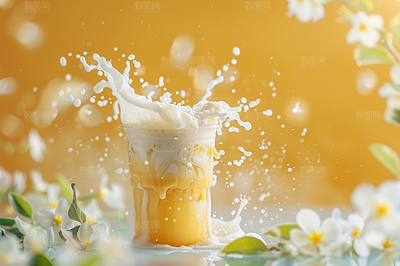 奶茶休闲甜品摄影图