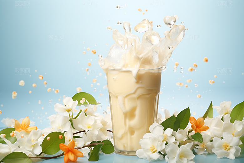 奶茶果茶广告摄影图