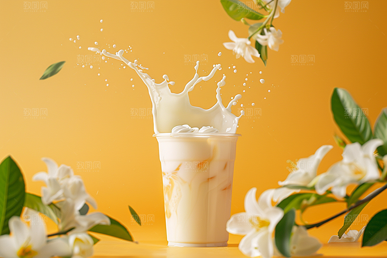 奶茶果茶卡路里摄影图