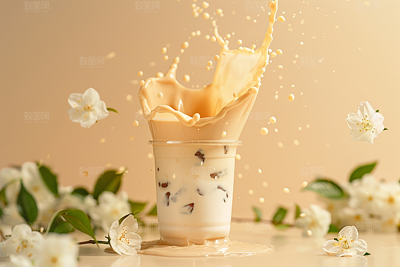 奶茶休闲甜品摄影图
