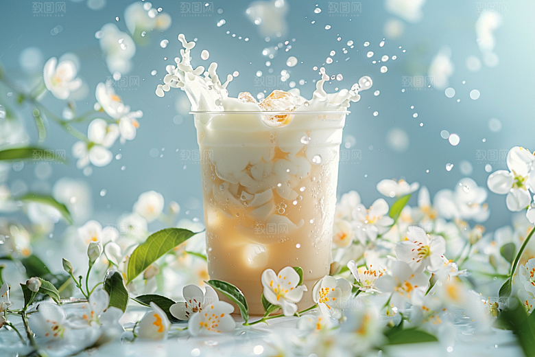 奶茶休闲甜品摄影图