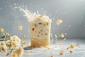 奶茶广告卡路里摄影图