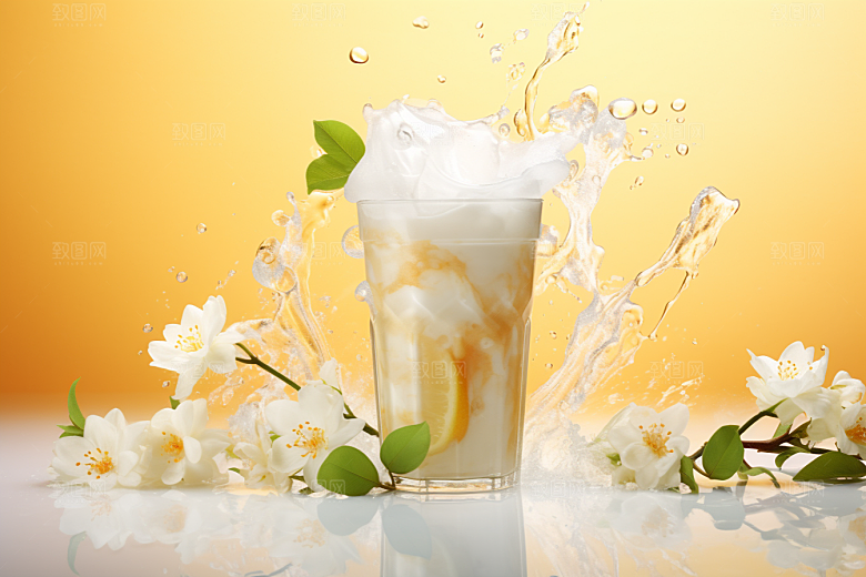 奶茶果茶甜品摄影图