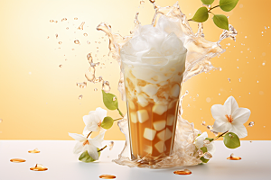 奶茶广告甜品摄影图