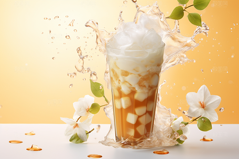 奶茶广告甜品摄影图