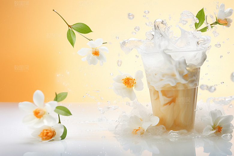 奶茶果茶果茶摄影图