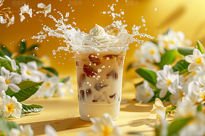 奶茶广告果茶摄影图