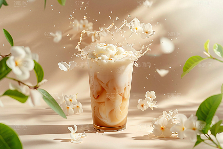 奶茶广告果茶摄影图