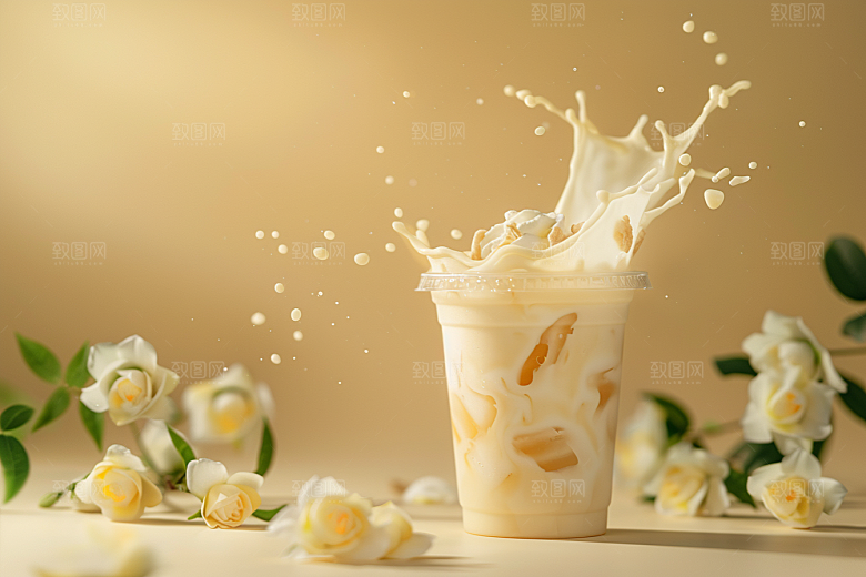 奶茶果茶果茶摄影图