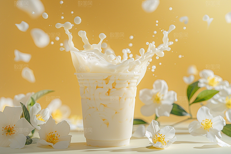 奶茶果茶甜品摄影图