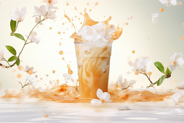 奶茶美味饮料摄影图