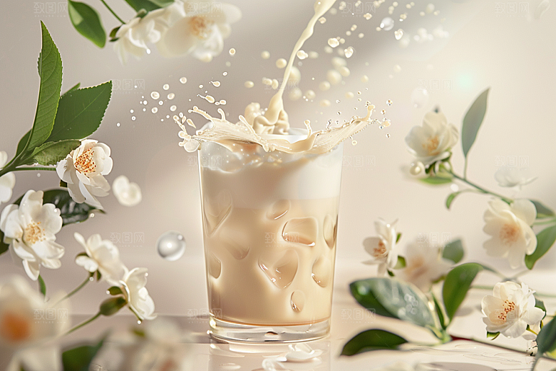 奶茶饮料温暖摄影图