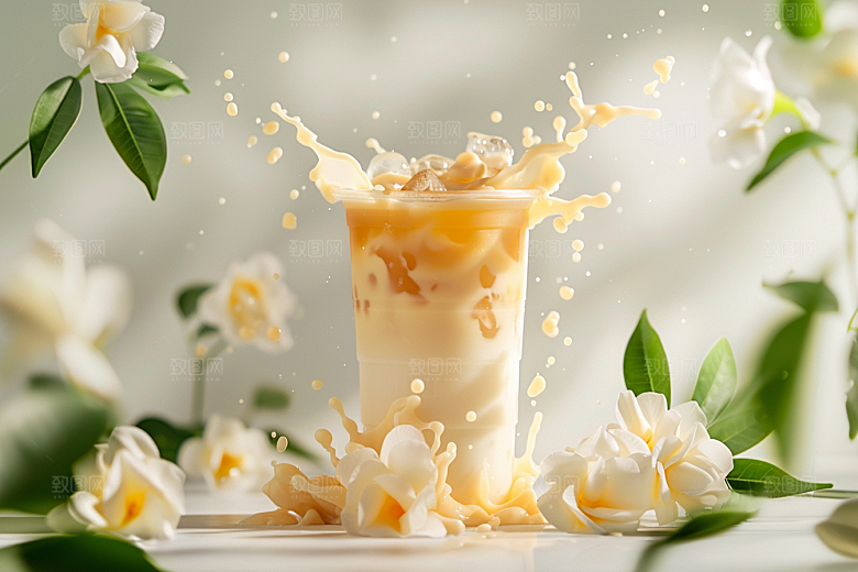 奶茶果茶广告摄影图