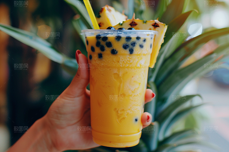 奶茶广告果茶摄影图
