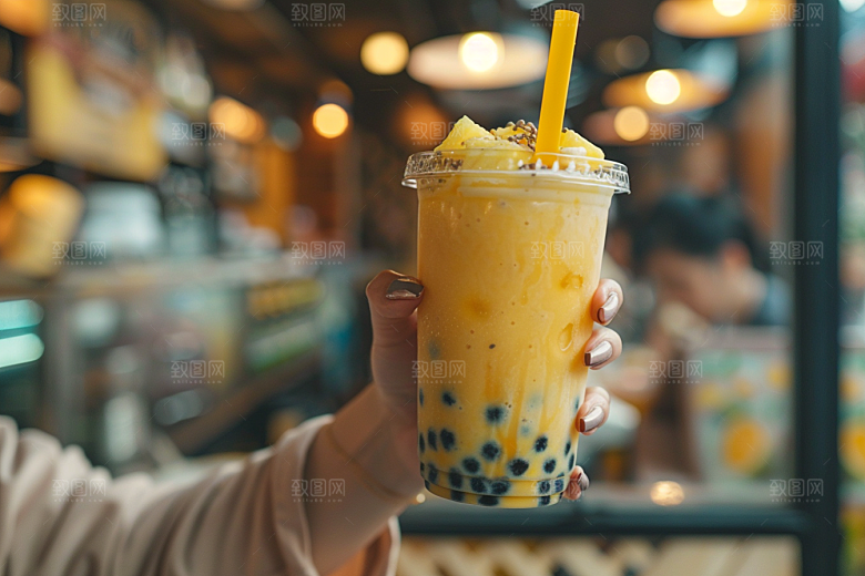 奶茶美味甜品摄影图