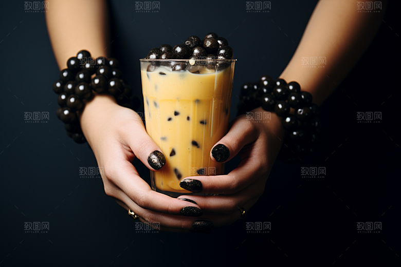 奶茶温暖果茶摄影图