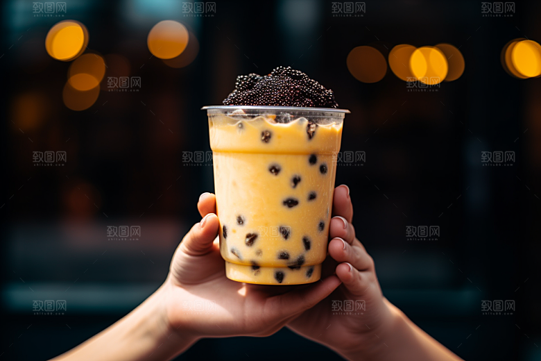 奶茶休闲果茶摄影图