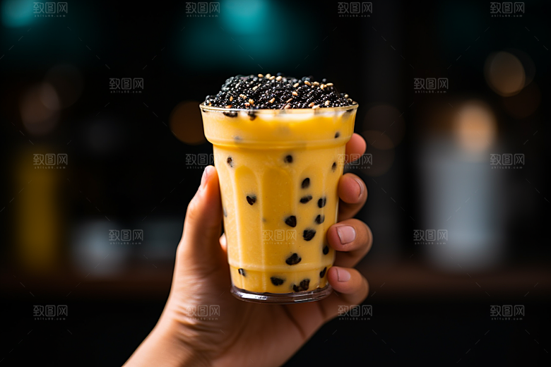 奶茶甜品饮品摄影图