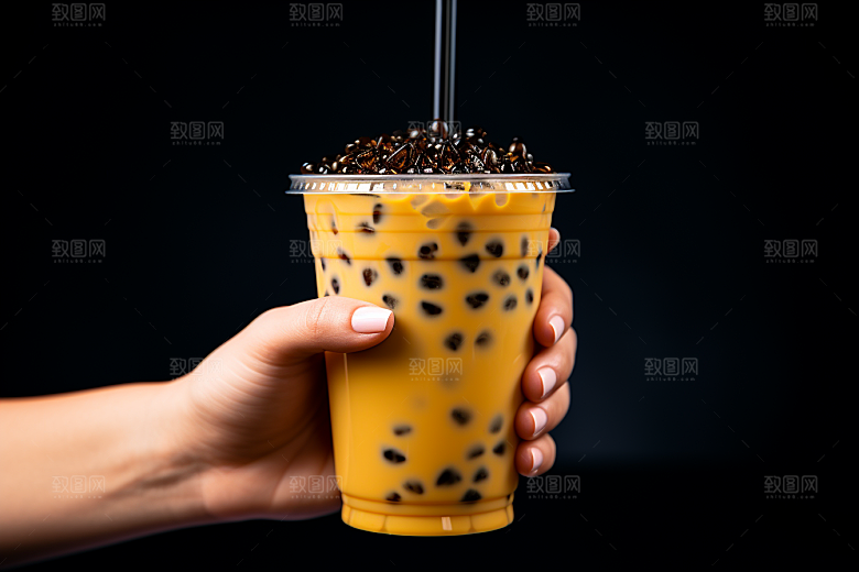 奶茶美味果茶摄影图