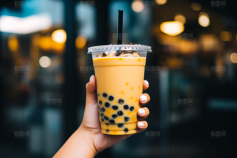 奶茶甜品饮品摄影图