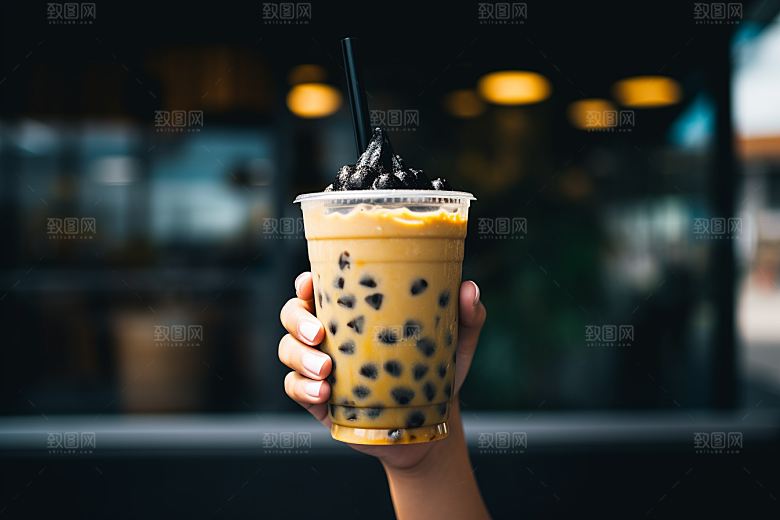奶茶温暖甜品摄影图