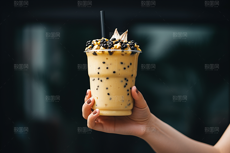 奶茶高清果茶摄影图