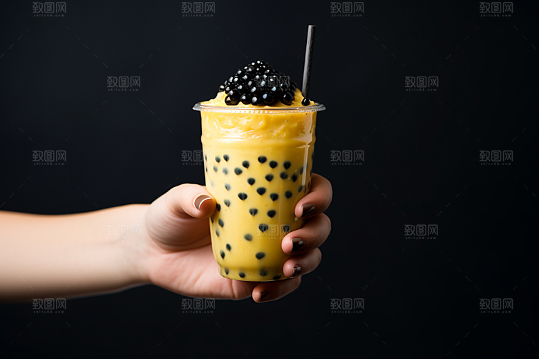 奶茶卡路里广告摄影图