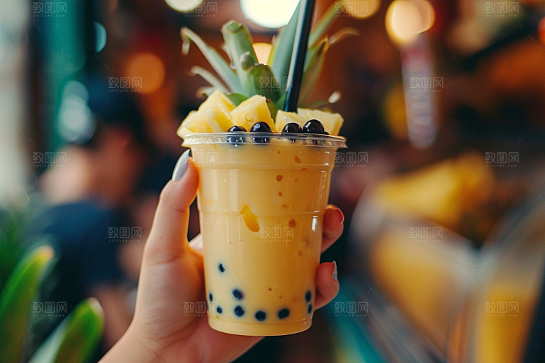 奶茶果茶饮品摄影图
