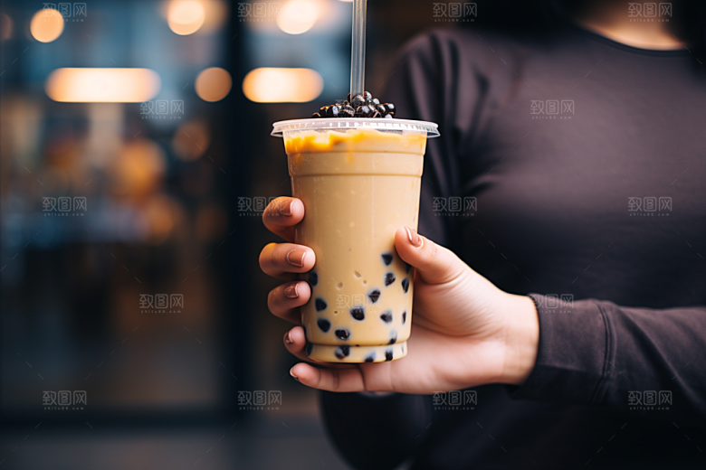 奶茶休闲饮料摄影图