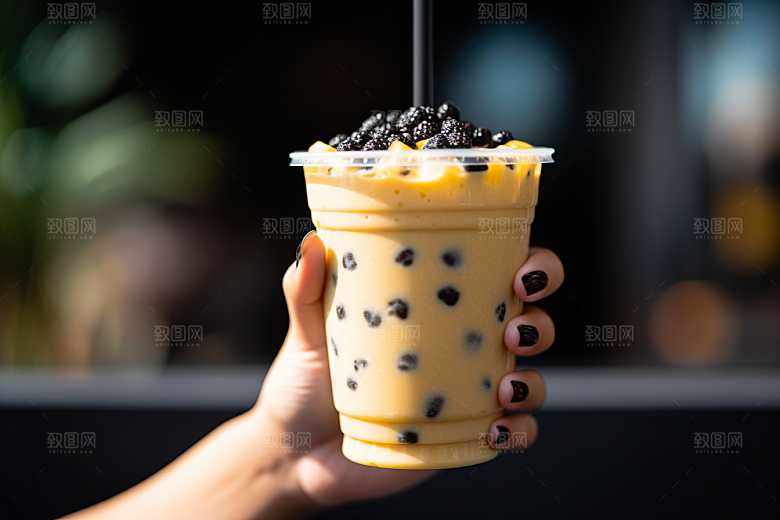 奶茶果茶广告摄影图