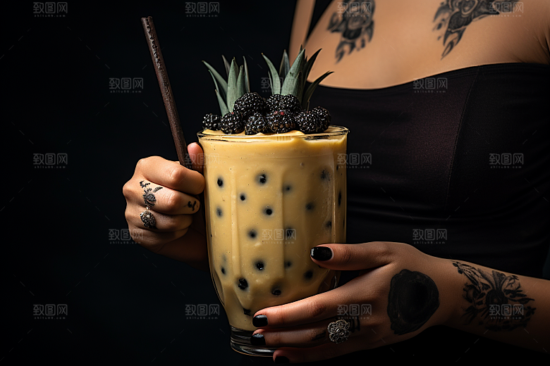 奶茶温暖果茶摄影图