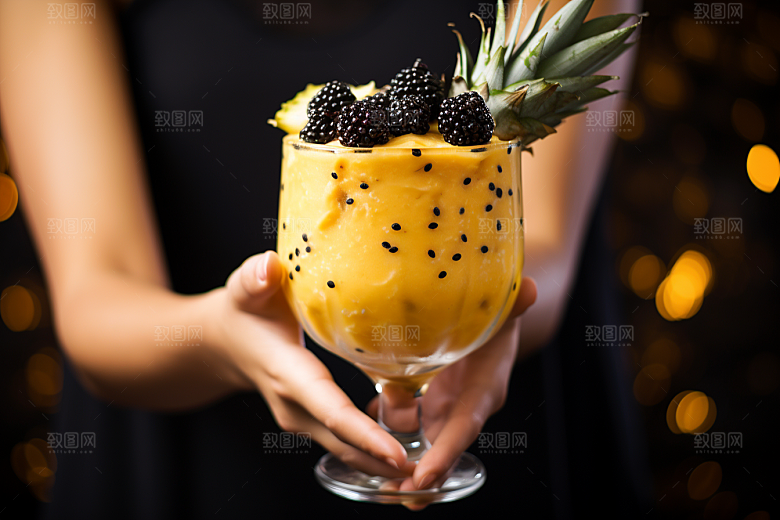 奶茶卡路里果茶摄影图
