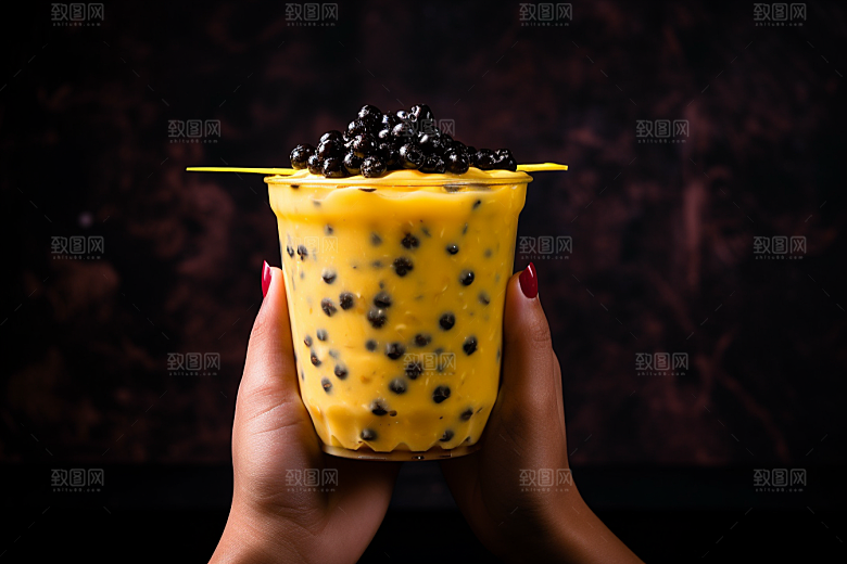 奶茶甜品饮料摄影图