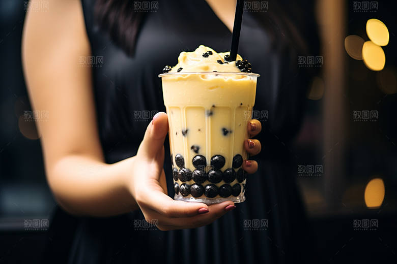 奶茶美味卡路里摄影图