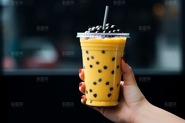奶茶甜品果茶摄影图