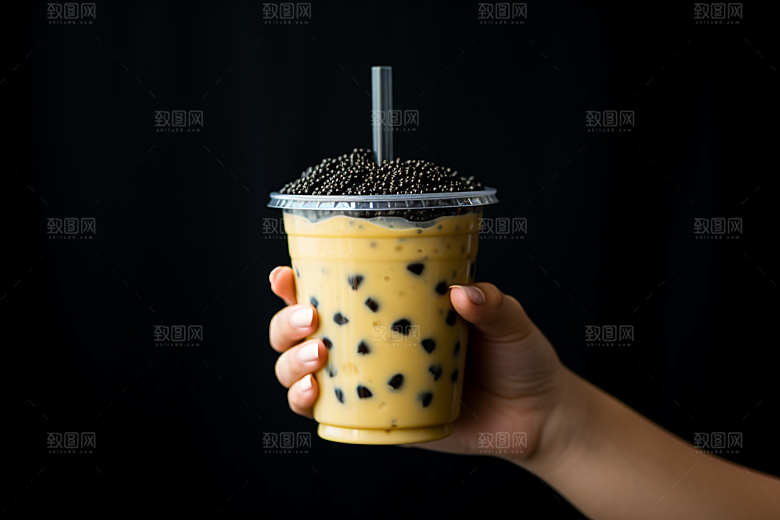 奶茶果茶卡路里摄影图