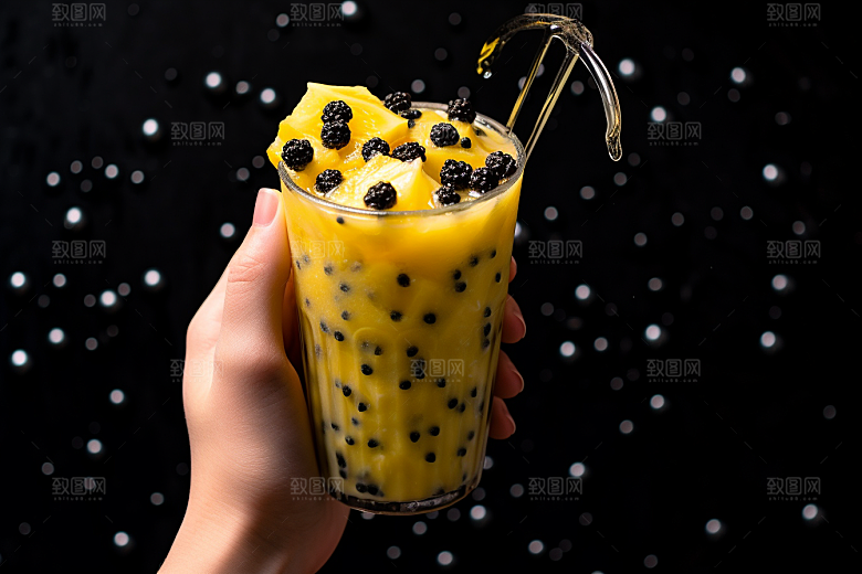 奶茶甜品果茶摄影图