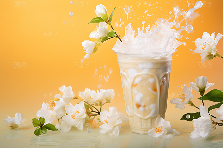 奶茶饮品卡路里摄影图