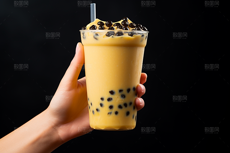 奶茶美味果茶摄影图