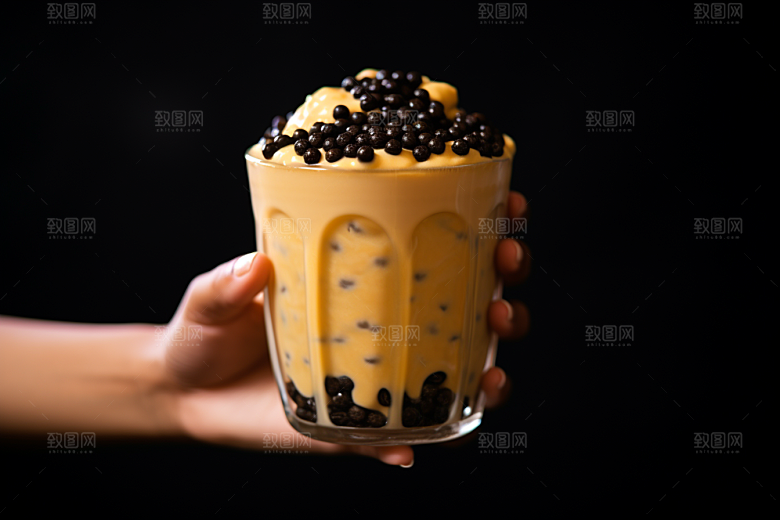 奶茶温暖甜品摄影图