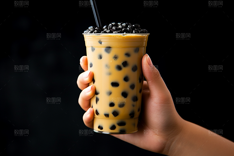 奶茶饮料甜品摄影图