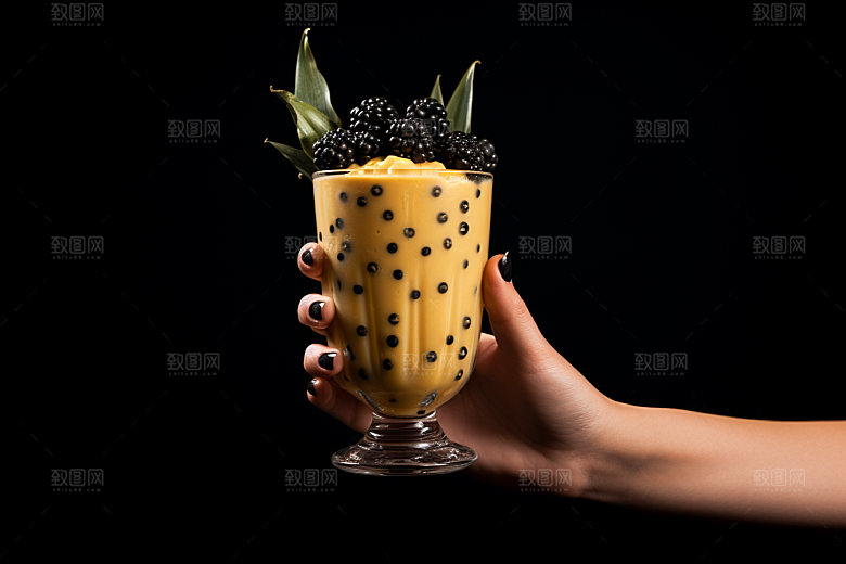 奶茶饮料甜品摄影图