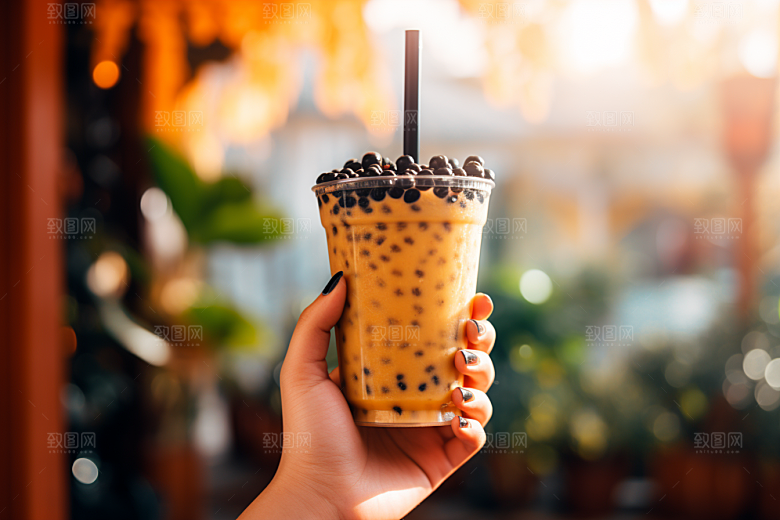 奶茶甜品广告摄影图