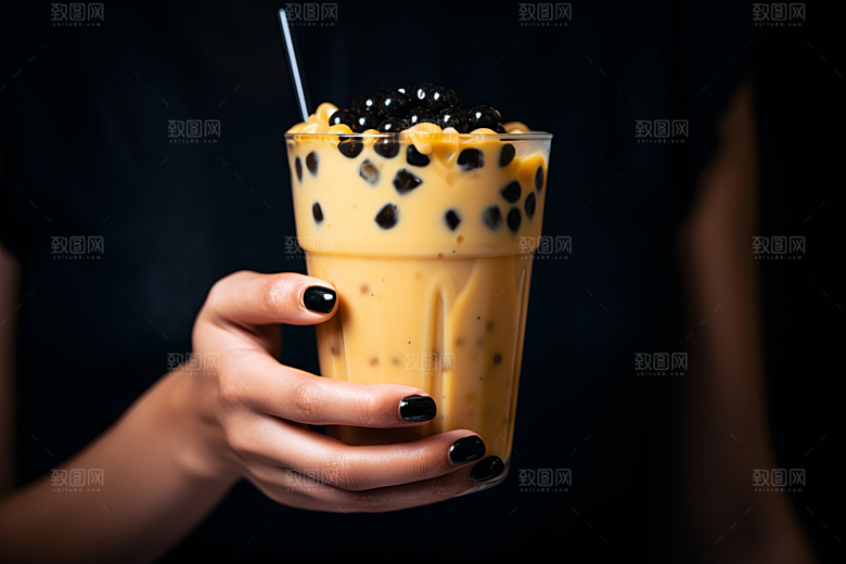 奶茶果茶卡路里摄影图